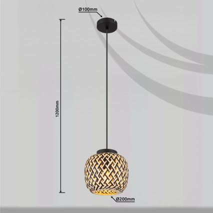 Globo 15766H - Kattokruunu johdossa COLLY 1xE27/15W/230V halkaisija 20 cm