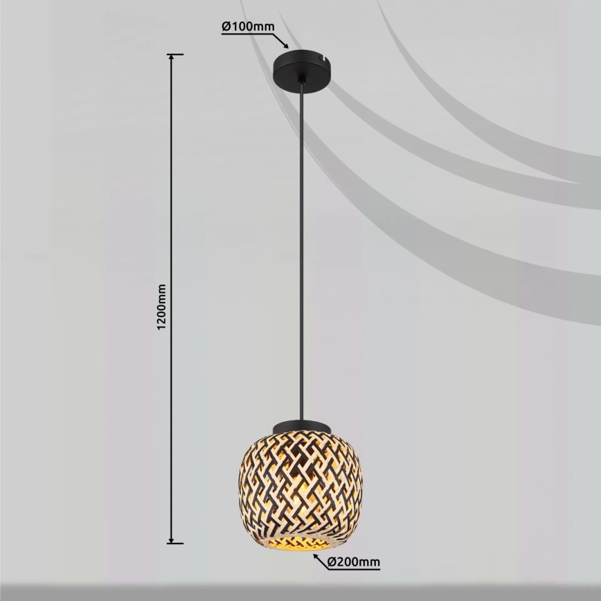 Globo 15766H - Kattokruunu johdossa COLLY 1xE27/15W/230V halkaisija 20 cm