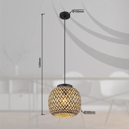 Globo 15766H1 - Kattokruunu johdossa COLLY 1xE27/15W/230V halkaisija 30 cm
