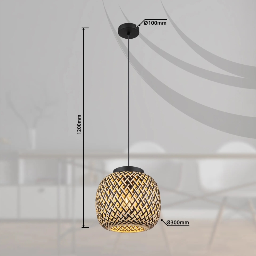 Globo 15766H1 - Kattokruunu johdossa COLLY 1xE27/15W/230V halkaisija 30 cm