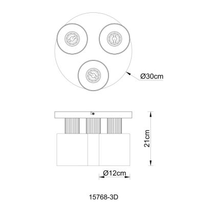 Globo - Pintakiinnitteinen kattokruunu 3xE27/25W/230V halkaisija 30 cm
