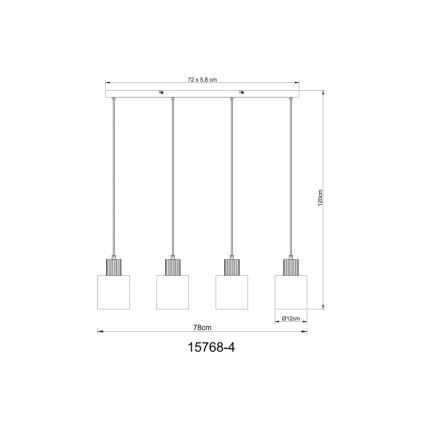Globo - Kattokruunu johdossa 4xE27/25W/230V musta