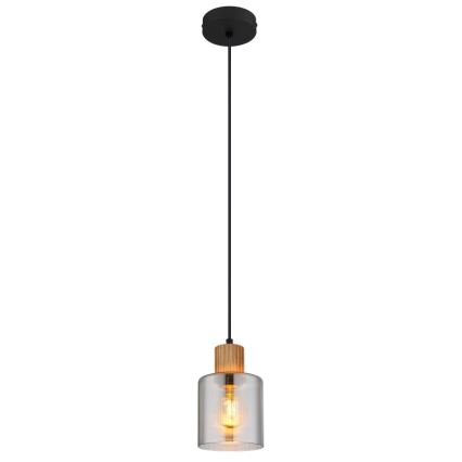Globo - Kattokruunu johdossa 1xE27/25W/230V musta halkaisija 12 cm