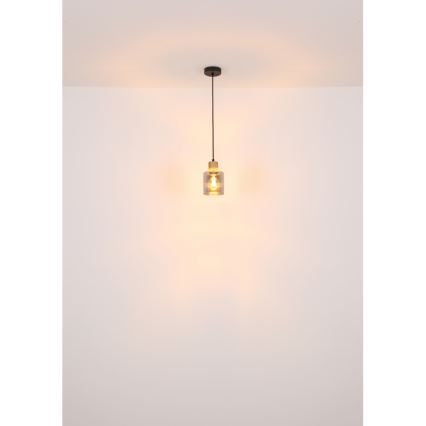 Globo - Kattokruunu johdossa 1xE27/25W/230V musta halkaisija 12 cm