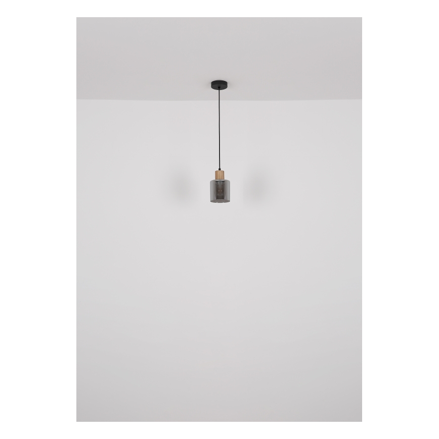 Globo - Kattokruunu johdossa 1xE27/25W/230V musta halkaisija 12 cm