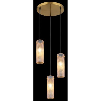 Globo - Kattokruunu johdossa 3xE14/40W/230V kulta