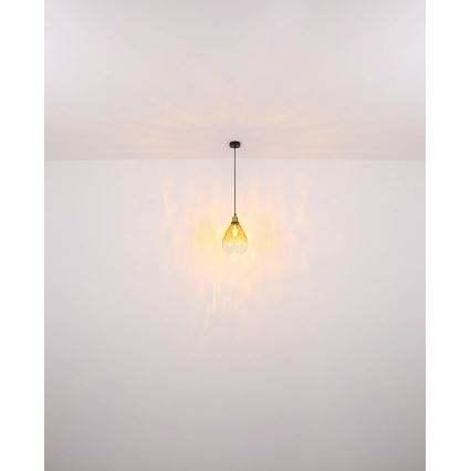 Globo - Kattokruunu johdossa 1xE27/60W/230V halkaisija 21 cm oranssi