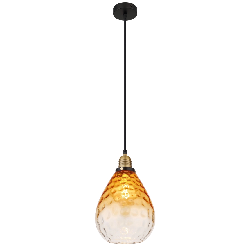 Globo - Kattokruunu johdossa 1xE27/60W/230V halkaisija 21 cm oranssi