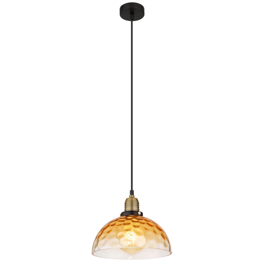 Globo - Kattokruunu johdossa 1xE27/60W/230V halkaisija 25 cm oranssi