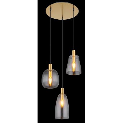 Globo - Kattokruunu johdossa 3xE14/40W/230V halkaisija 43 cm messinki