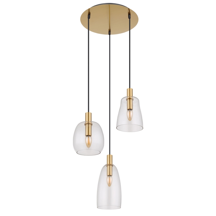 Globo - Kattokruunu johdossa 3xE14/40W/230V halkaisija 43 cm messinki