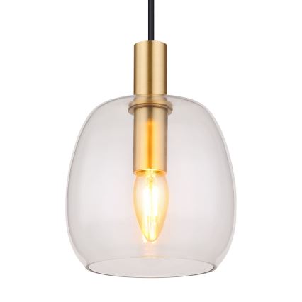 Globo - Kattokruunu johdossa 1xE14/40W/230V halkaisija 16 cm messinki