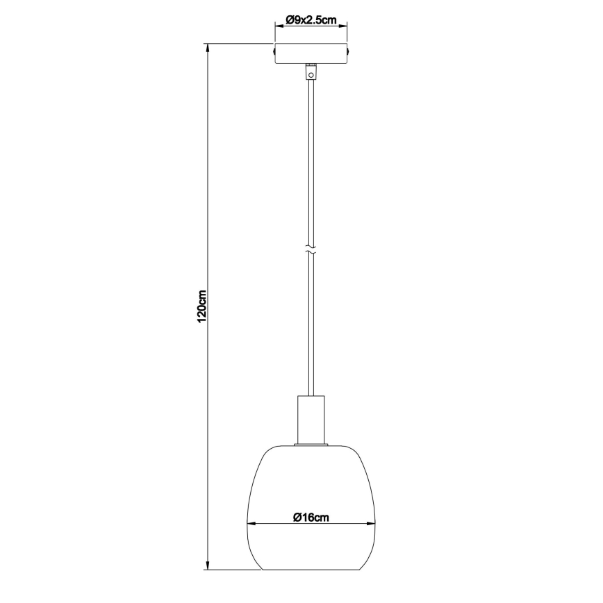 Globo - Kattokruunu johdossa 1xE14/40W/230V halkaisija 16 cm messinki