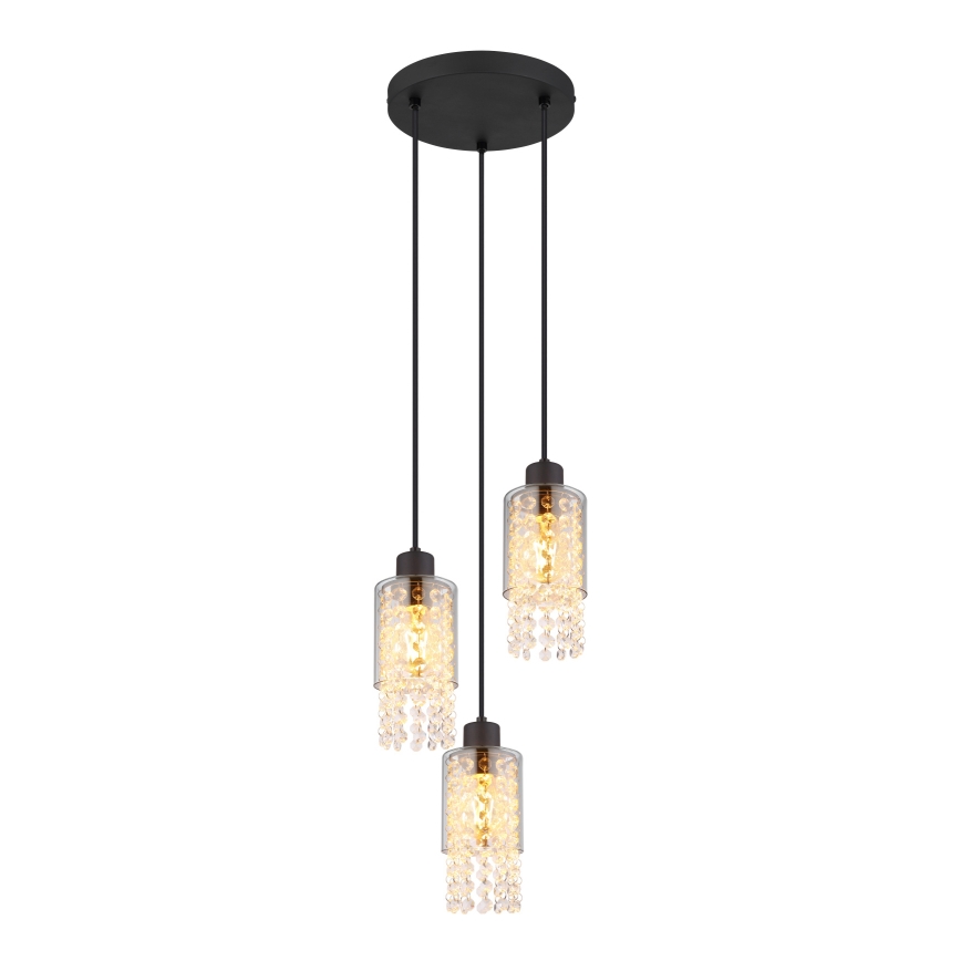 Globo - Kattokruunu johdossa 3xE27/40W/230V halkaisija 25 cm musta