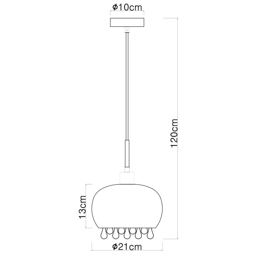 Globo - Kattokruunu johdossa 1xE27/9W/230V halkaisija 21 cm musta