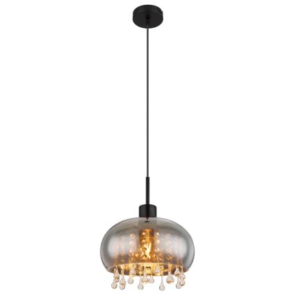 Globo - Kattokruunu johdossa 1xE27/9W/230V halkaisija 28 cm musta