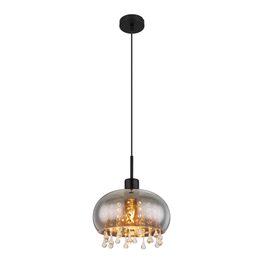 Globo - Kattokruunu johdossa 1xE27/9W/230V halkaisija 28 cm musta