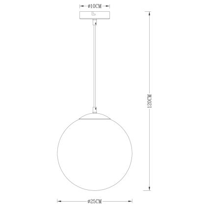 Globo - Kattokruunu johdossa 1xE27/40W/230V halkaisija 25 cm