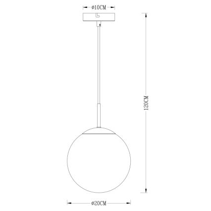 Globo - Kattokruunu johdossa 1xE27/40W/230V halkaisija 20 cm