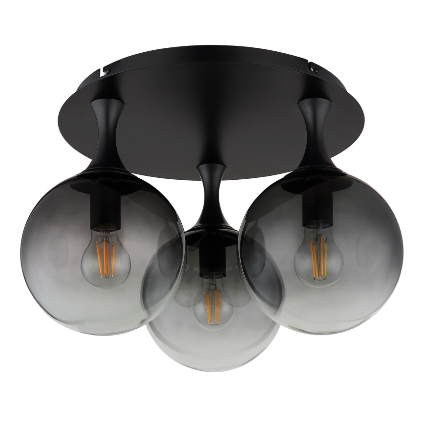 Globo - Kiinteä kattokruunu 3xE27/10W/230V halkaisija 46 cm musta