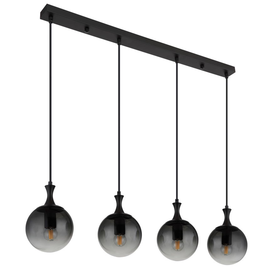 Globo - Kattokruunu johdossa 4xE27/10W/230V musta