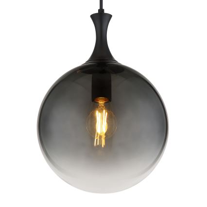 Globo - Kattokruunu johdossa 1xE27/10W/230V halkaisija 25 cm musta
