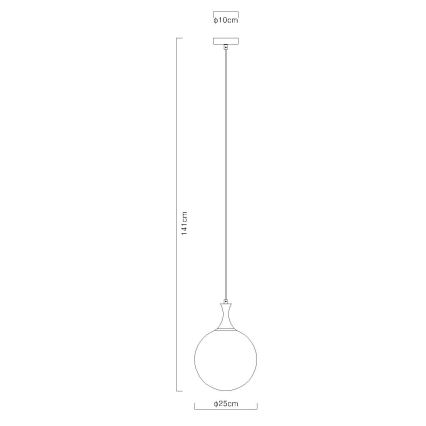 Globo - Kattokruunu johdossa 1xE27/10W/230V halkaisija 25 cm musta