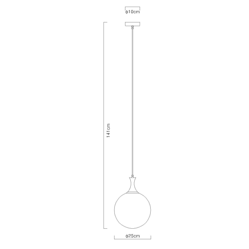 Globo - Kattokruunu johdossa 1xE27/10W/230V halkaisija 25 cm musta
