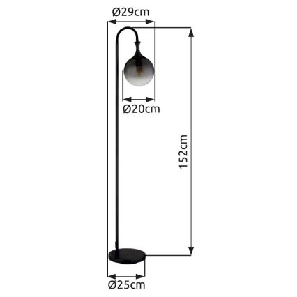 Globo - Lattialamppu 1xE27/10W/230V