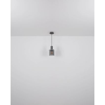 Globo - Kattokruunu johdossa 1xE27/40W/230V halkaisija 18 cm harmaa