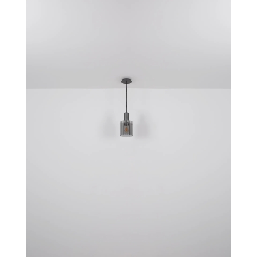 Globo - Kattokruunu johdossa 1xE27/40W/230V halkaisija 18 cm harmaa