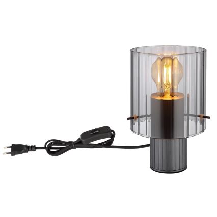 Globo - Pöytävalaisin 1xE27/40W/230V halkaisija 14 cm harmaa