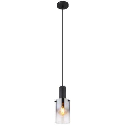 Globo - Kattokruunu johdossa 1xE27/40W/230V halkaisija 12,5 cm musta