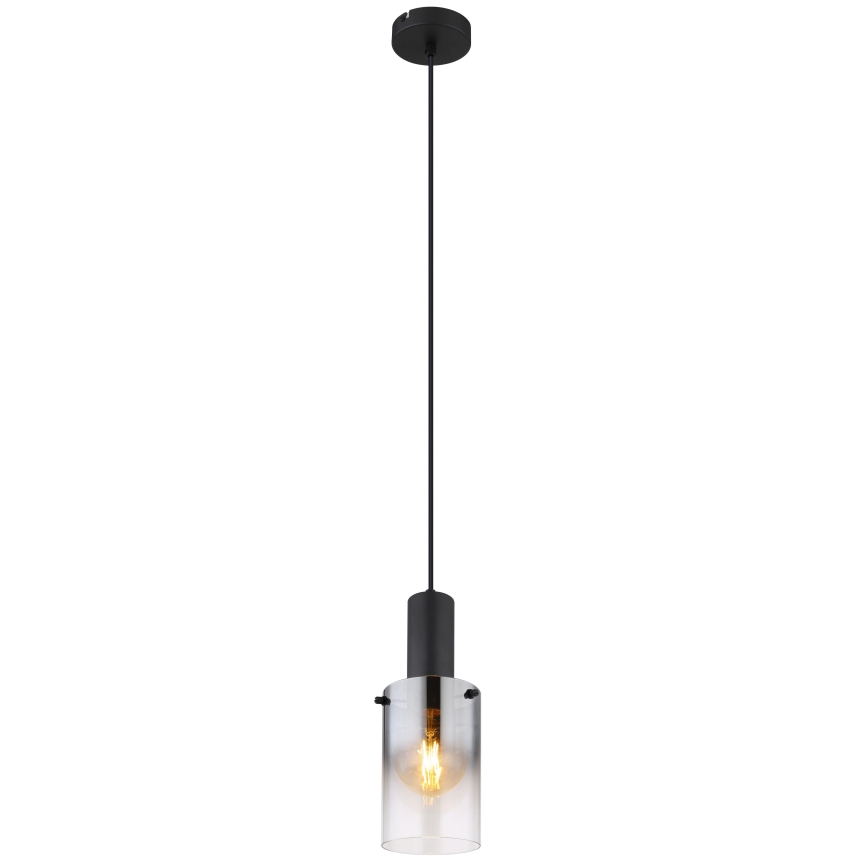 Globo - Kattokruunu johdossa 1xE27/40W/230V halkaisija 12,5 cm musta