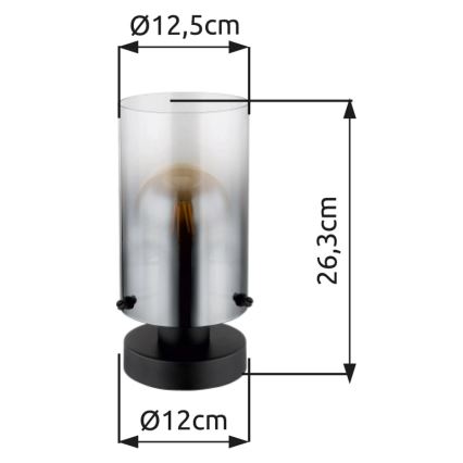 Globo - Pöytävalaisin 1xE27/40W/230V halkaisija 12,5 cm musta