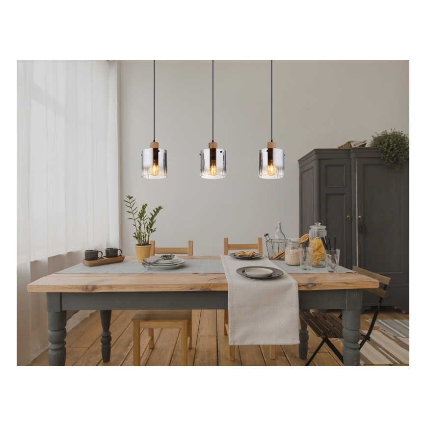 Globo - Riippuvalaisin kaapelilla 3xE27/60W/230V