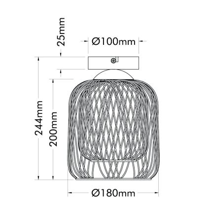 Globo - Kattovalaisin 1 x E27, 40 W, 230 V, Ø 18 cm