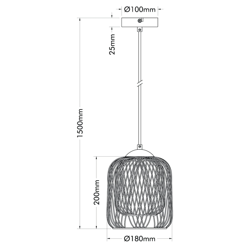 Globo - Riippuvalaisin johdolla 1xE27/40W/230V halkaisija 18 cm