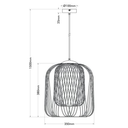 Globo - Riippuvalaisin kaapelilla 1xE27/40W/230V halkaisija 35 cm