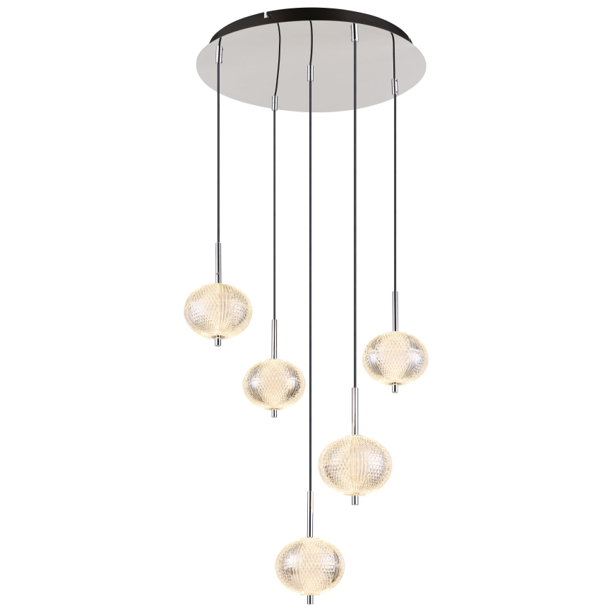 Globo - LED-kattokruunu johdossa 5xLED/6,6W/230V 3000/4500/6500K