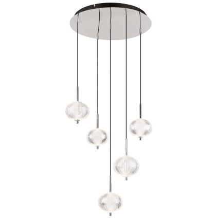 Globo - LED-kattokruunu johdossa 5xLED/6,6W/230V 3000/4500/6500K