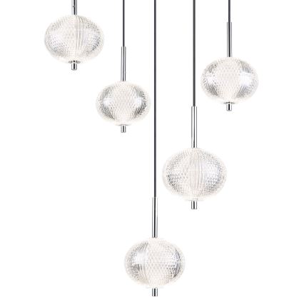 Globo - LED-kattokruunu johdossa 5xLED/6,6W/230V 3000/4500/6500K