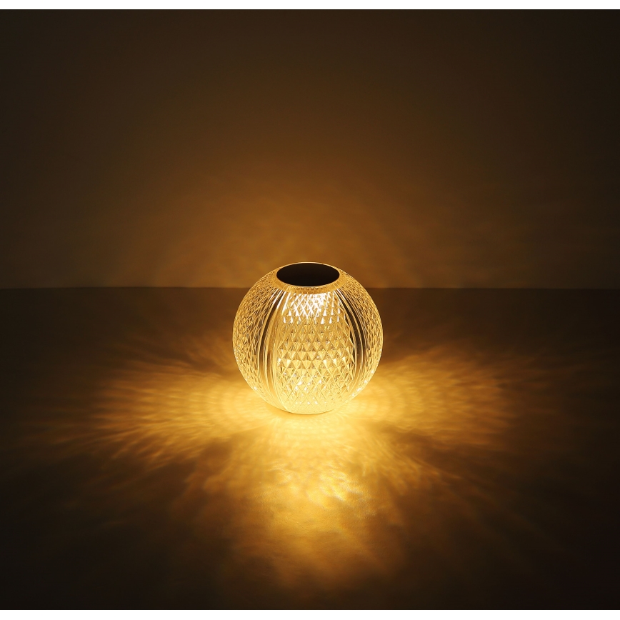 Globo - Himmennettävä LED-kosketuspöytävalaisin LED/2W/5V 1200 mAh USB läpinäkyvä