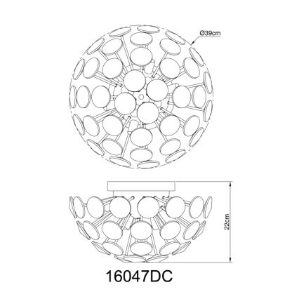 Globo - Kattovalo 10xG9/7W/230V kiiltävä kromi halkaisija 39 cm
