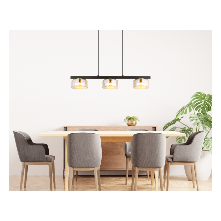 Globo - LED-kattokruunu johdossa 3xGX53/6W/230V savuinen/ruskea