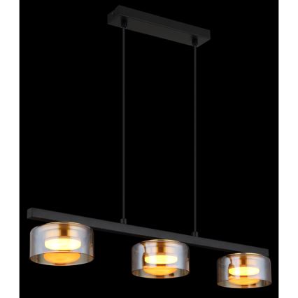 Globo - LED-kattokruunu johdossa 3xGX53/6W/230V savuinen/ruskea