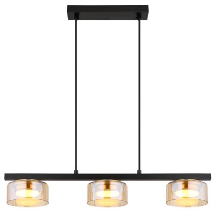 Globo - LED-kattokruunu johdossa 3xGX53/6W/230V savuinen/ruskea