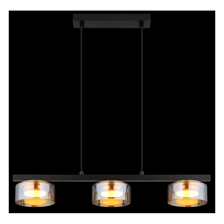 Globo - LED-kattokruunu johdossa 3xGX53/6W/230V savuinen/ruskea