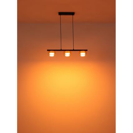 Globo - LED-kattokruunu johdossa 3xGX53/6W/230V savuinen/ruskea