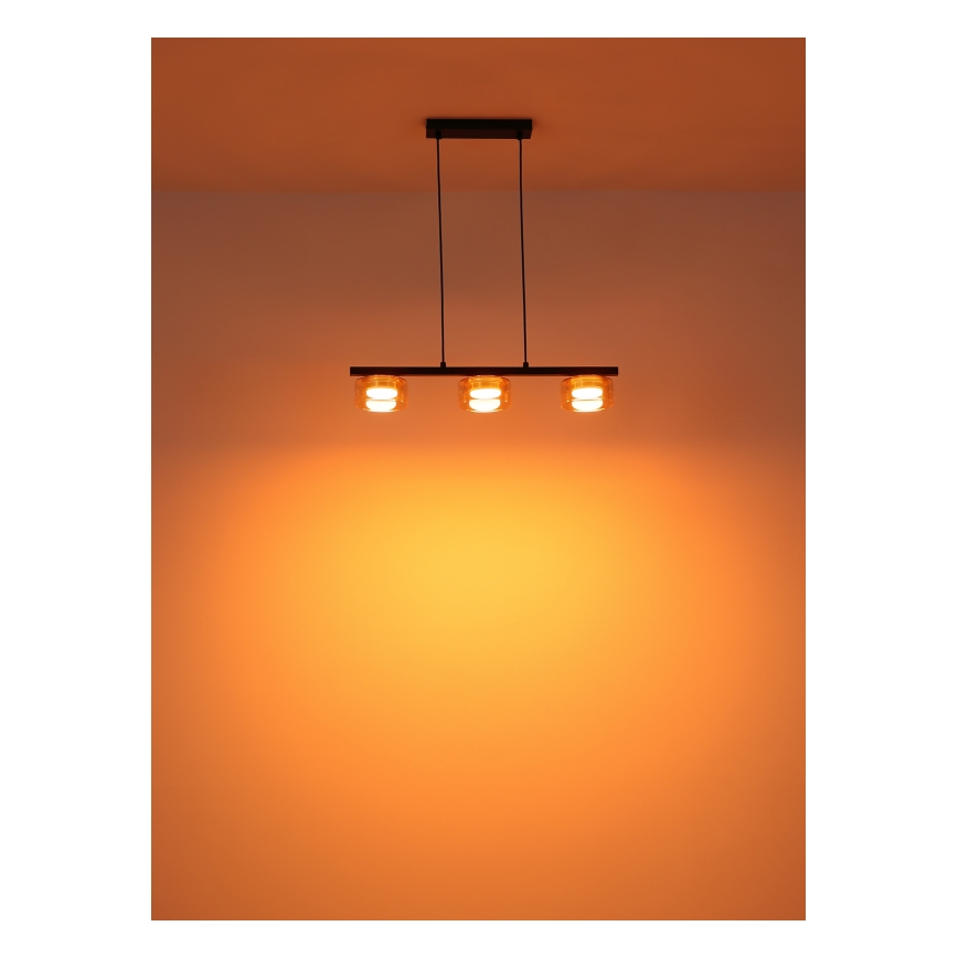 Globo - LED-kattokruunu johdossa 3xGX53/6W/230V savuinen/ruskea